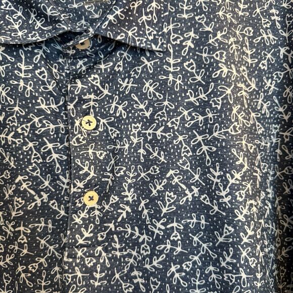 johnnie-O Blue Floral Polo Shirt - Picture 2 of 11